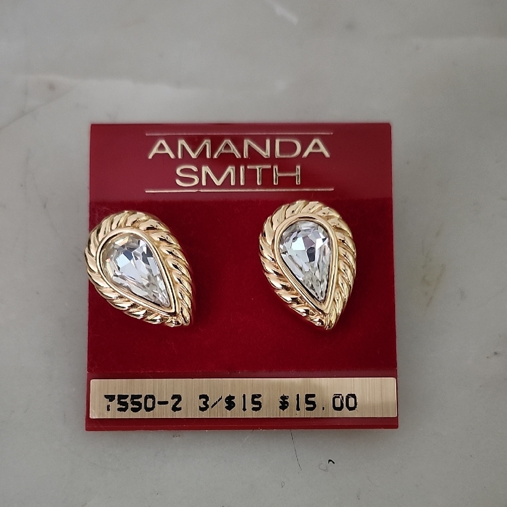 Amanda Smith Gold and Silver Toned Teardrop Earrings